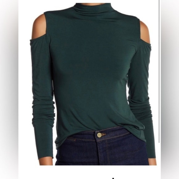 Bailey/44 Vincent cold shoulder top Evergreen NWT - Picture 1 of 5